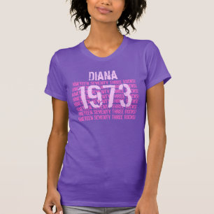 1973 or Any Year 40th Birthday Gift Purple V011 T-Shirt