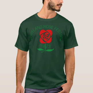 1973 Portland Rose Festival Vintage Button T-Shirt