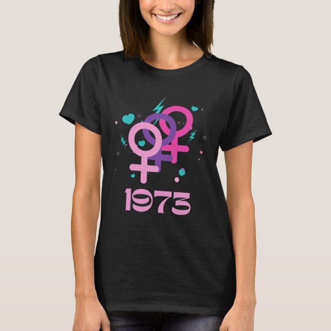 1973 Pro Choice Feminism Women s Rights Pink Punk  T-Shirt (Front)