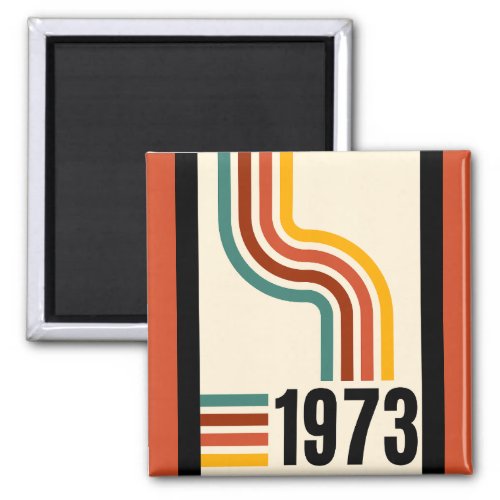 1973 Retro Stripes Vintage 50th Birthday Magnet