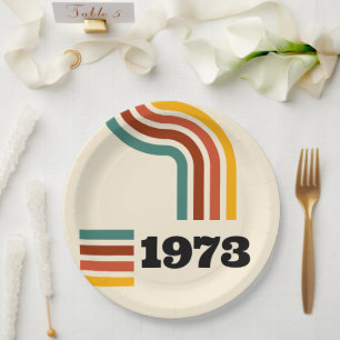 1973 Retro Vintage Poster 50th Birthday Paper Plates