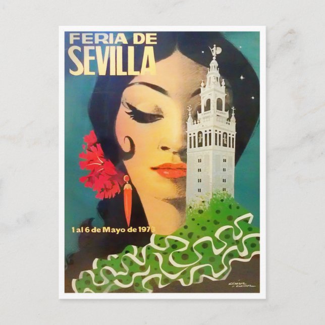 1973 Seville Spain Feria de Sevilla vintage Postcard (Front)