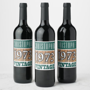 1973 Year of Birth Wine Label