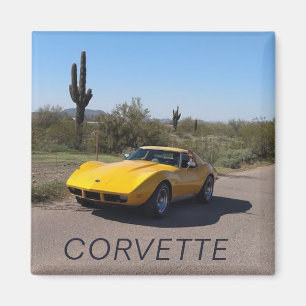 1973 Yellow Corvette Stingray C3 Classic Car Magnet
