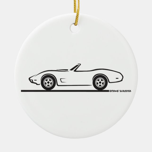 1974 - 1977 Corvette Convertible Ceramic Ornament (Front)