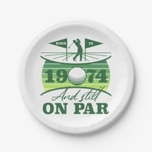 1974 50th Birthday Golf Humor Paper Plates