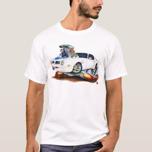 1974_76 Trans Am White_Blue Car T_Shirt