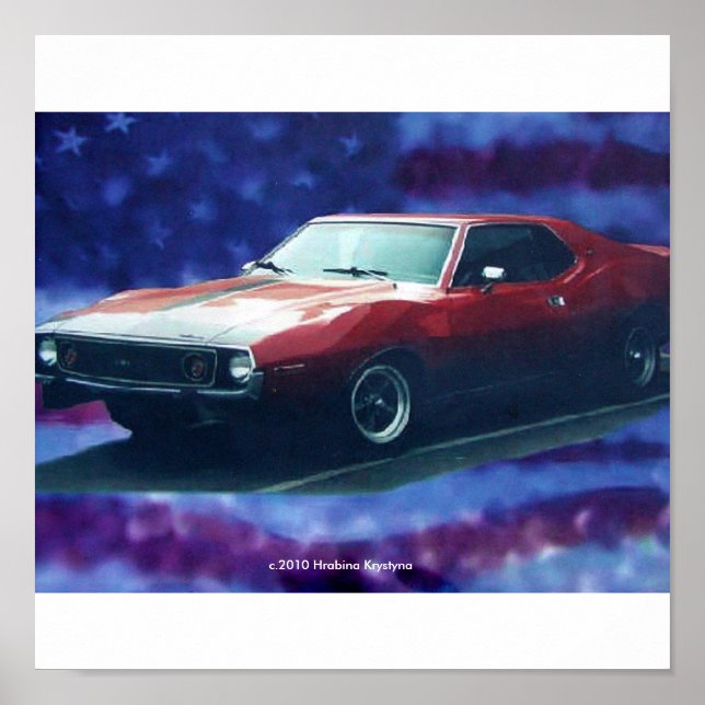 1974 AMC JAVELIN AMX ON CANVAS POSTER (Front)
