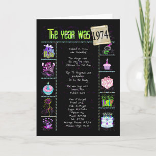 1974 Birthday Fun Facts Card