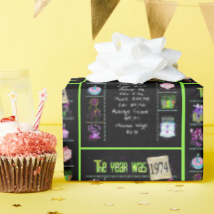 1974 Birthday Year Trivia Wrapping Paper