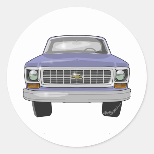 1974 Chevrolet Pickup Classic Round Sticker