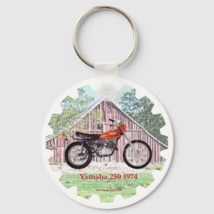 1974 Classic Motorcycle Yamaha 250 Keychain