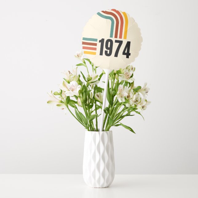 1974 Retro Vintage Poster 50th Birthday Balloon (Vase)