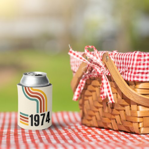 1974 Retro Vintage Poster 50th Birthday Can Cooler