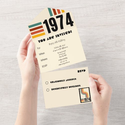 1974 Retro Vintage Poster 50th Birthday Invitation