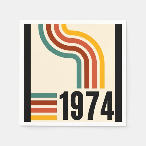 1974 Retro Vintage Poster 50th Birthday Napkins