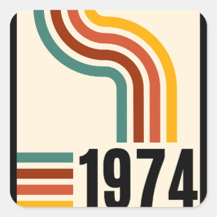 1974 Retro Vintage Poster 50th Birthday Square Sticker