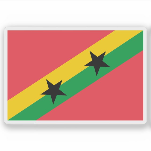 1974 São Tomé and Príncipe flag proposal #6 Sticker (Front)