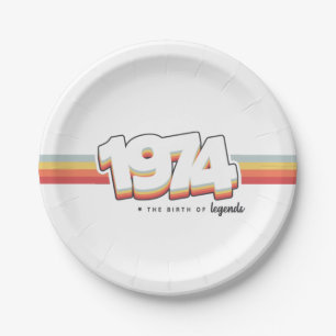 1974 The birth of legends Paper Plates