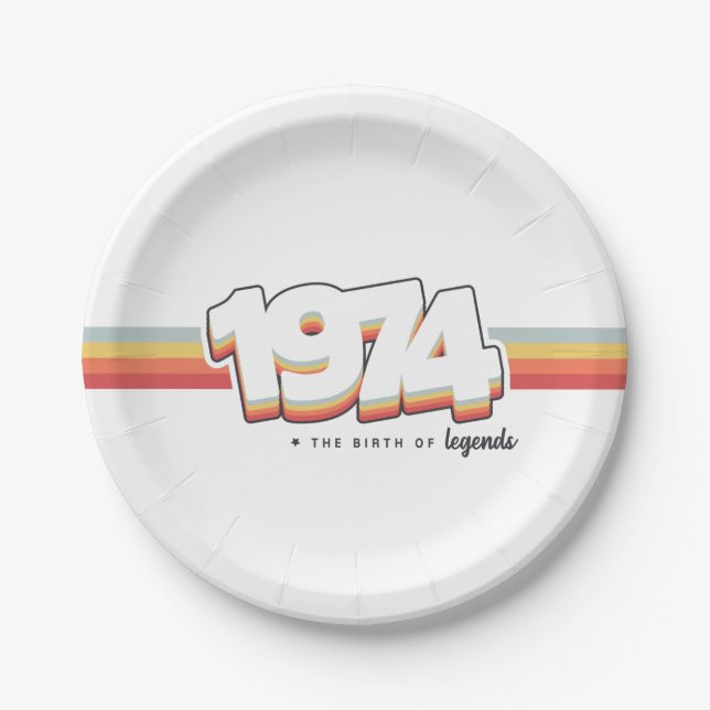 1974 The birth of legends Paper Plates (Front)