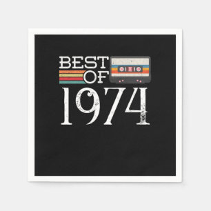 1974 Vintage 46 th Birthday Anniversary Gift Napkins