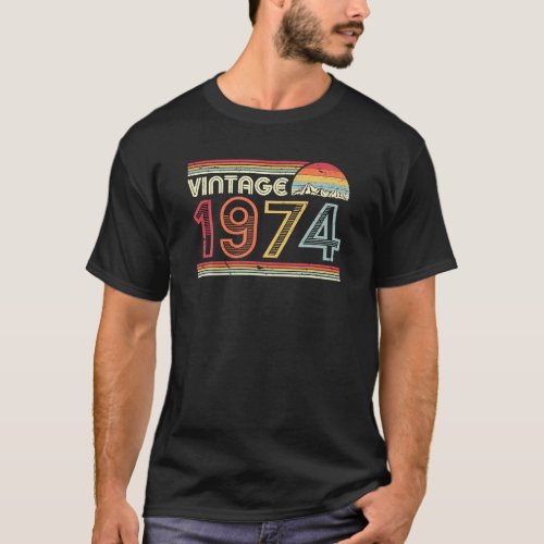 1974 Vintage Birthday Gift Retro Style   T_Shirt