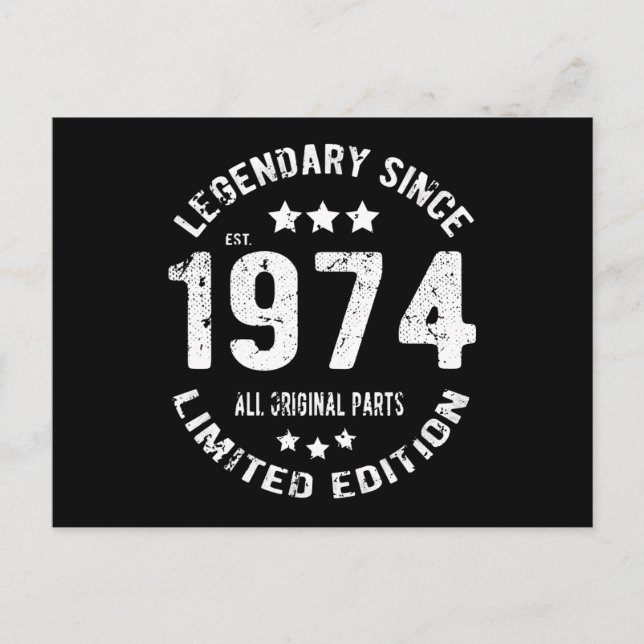 1974 Vintage Birthday Postcard (Front)