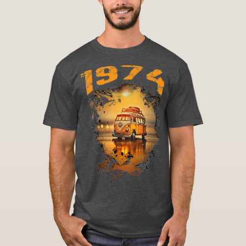 1974 Vintage Hippie Van Birthday  Retro 70s Van T_Shirt