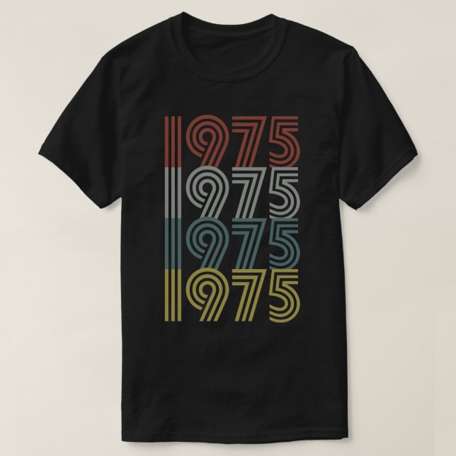 1975 Birth Year Retro Style T-Shirt (Design Front)