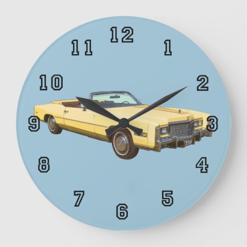 1975 Cadillac Eldorado Convertible Classic Car Large Clock