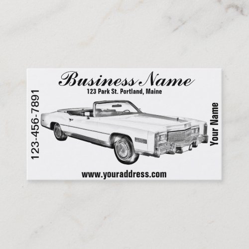 1975 Cadillac Eldorado Convertible Illustration Business Card