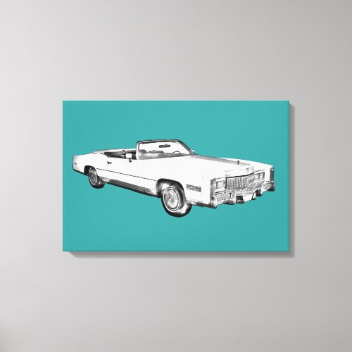 1975 Cadillac Eldorado Convertible Illustration Canvas Print