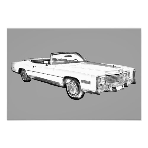 1975 Cadillac Eldorado Convertible Illustration Photo Print