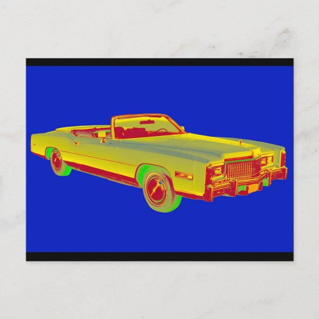 1975 Cadillac Eldorado Convertible Pop Art Postcard (Front)