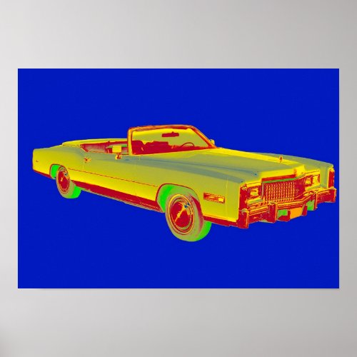 1975 Cadillac Eldorado Convertible Pop Art Poster