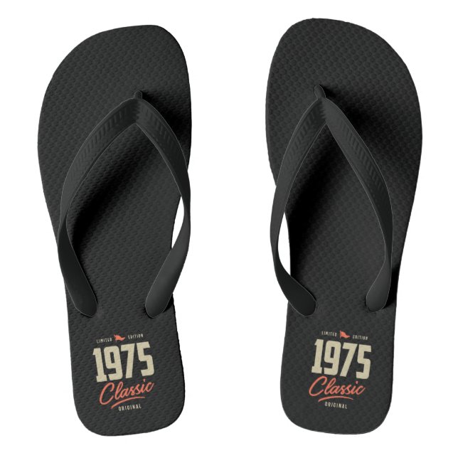 1975 Classic Birthday Gift Flip Flops (Footbed)