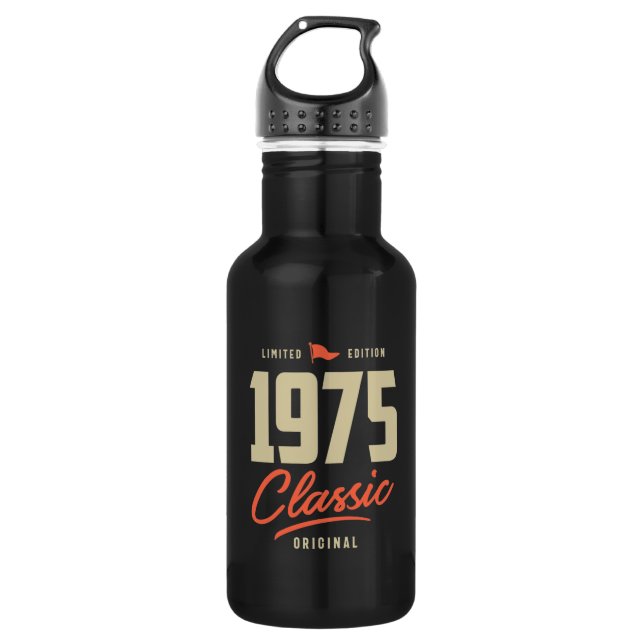 1975 Classic Birthday Gift Stainless Steel Water Bottle (Front)