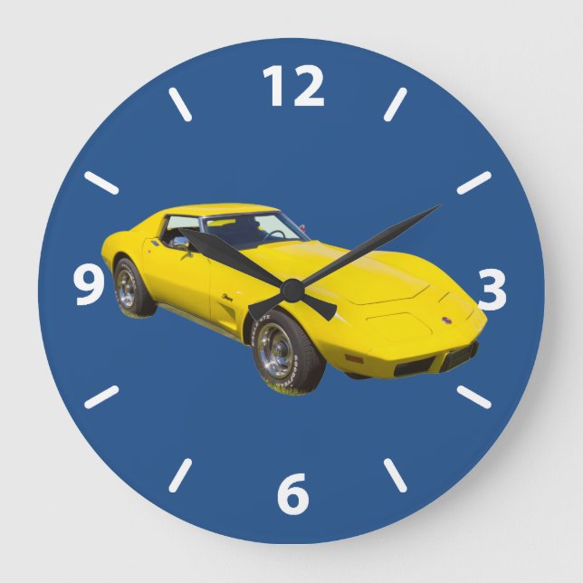 1975 Corvette Stingray Sports Car Large Clock (Front)