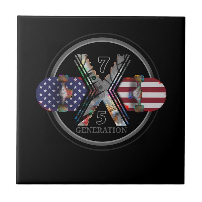 1975 Generation X American Skateboard Ceramic Tile (Front)