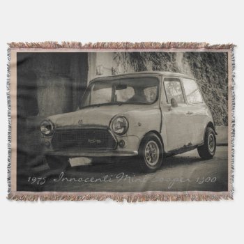 1975  Innocenti Mini Cooper 1300 Throw Blanket by Pick_Up_Me at Zazzle