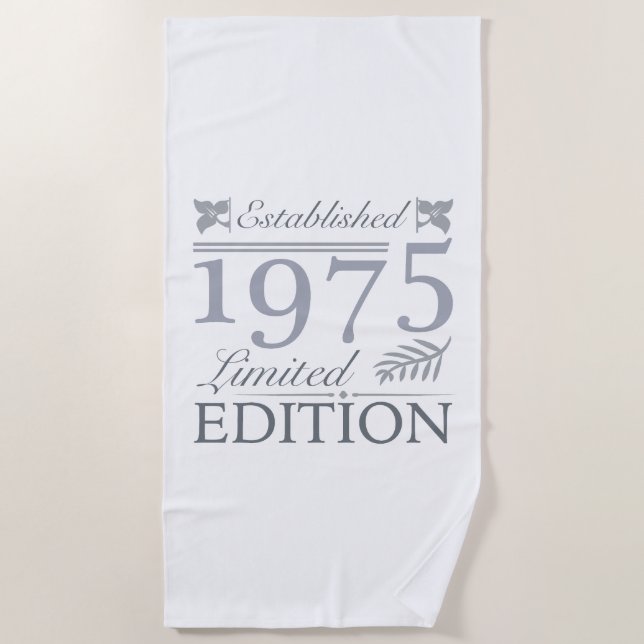 1975 Limited Edition 50th Birthday Beach Towel (Front)