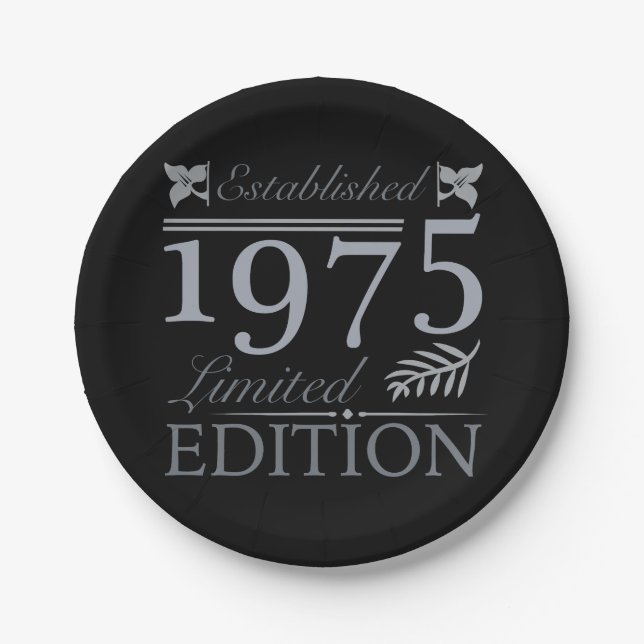 1975 Limited Edition 50th Birthday Paper Plates (Front)