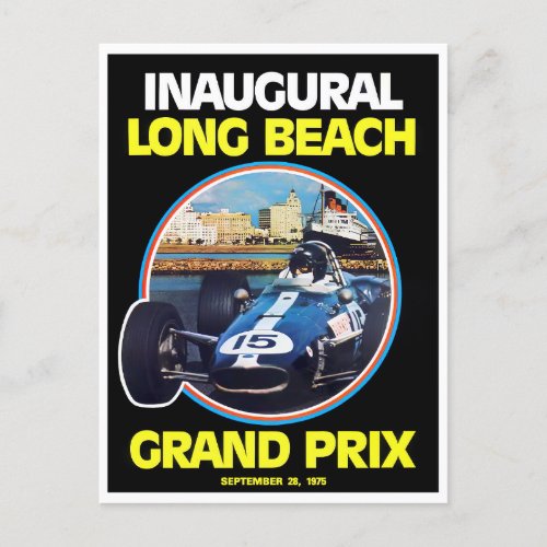 1975 Long Beach Grand Prix car racing Postcard