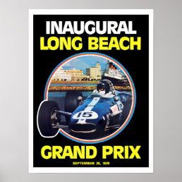 1975 Long Beach Grand Prix car racing Poster