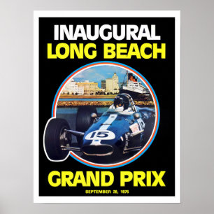 1975 Long Beach Grand Prix car racing Poster