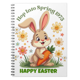 1975 Retro Spring Bunny Notebook
