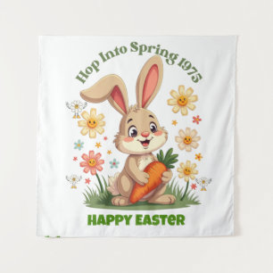 1975 Retro Spring Bunny Tapestry
