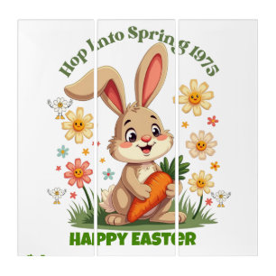 1975 Retro Spring Bunny Triptych