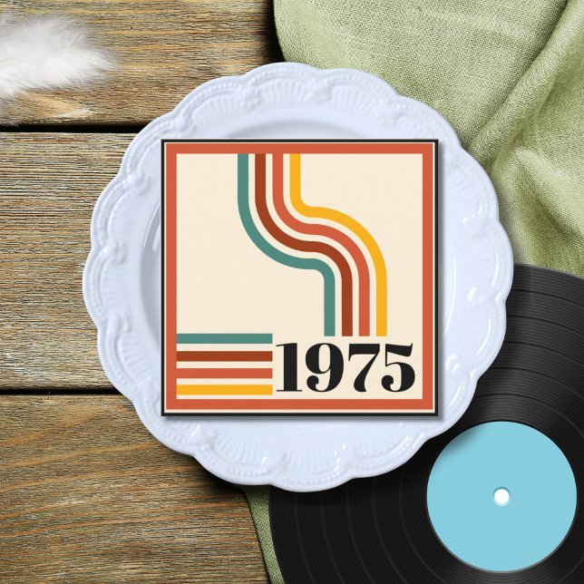 1975 Retro Stripe Vintage Orange Napkins (Creator Uploaded)
