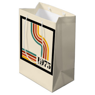 1975 Retro Stripe Vintage Poster Medium Gift Bag